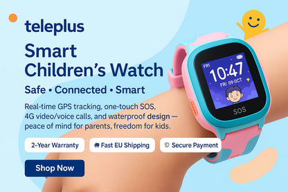 4G Android Kids Smartwatch with SIM Card, GPS + Wifi + LBS Tracker, Waterproof IP67, SOS Emergency Button, HD Video Call, Voice Chat, SMS, School Mode, Remote Monitoring, Camera, Music Player, Multiple Languages, Parental Control, Children'S Smartwatch