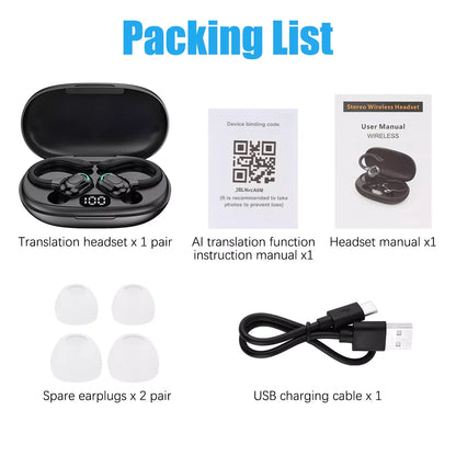 Translator Earbuds 144 Languages Real Time Online/Offline Translation Earphones