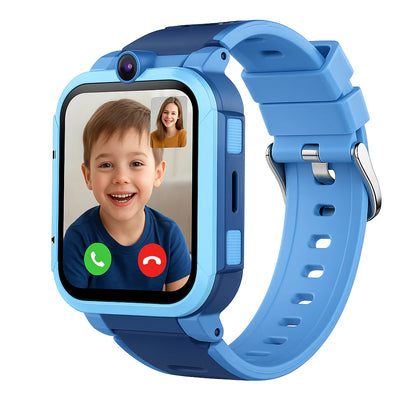 4G Android Kids Smartwatch with SIM Card, GPS + Wifi + LBS Tracker, Waterproof IP67, SOS Emergency Button, HD Video Call, Voice Chat, SMS, School Mode, Remote Monitoring, Camera, Music Player, Multiple Languages, Parental Control, Children'S Smartwatch